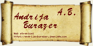 Andrija Burazer vizit kartica